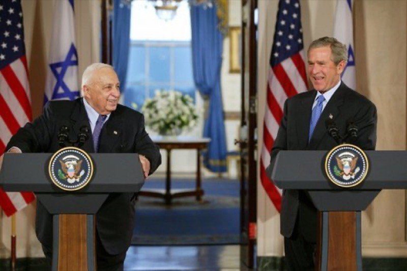 President Bush with Israeli Prime Minister Ariel Sharon