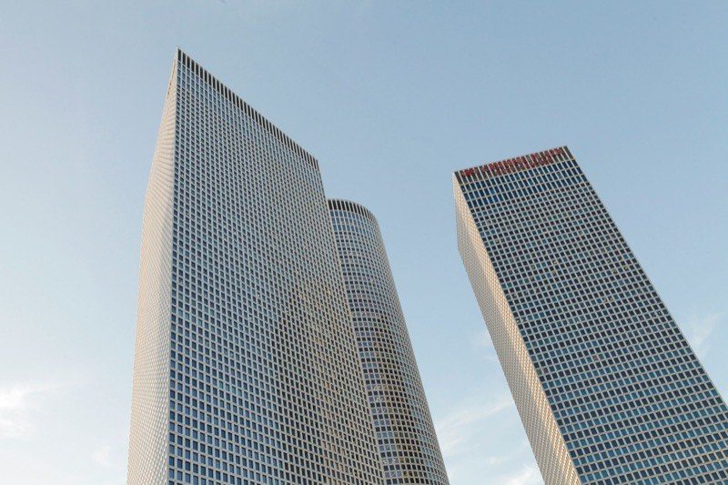 The Azrieli towers rising over Tel Aviv