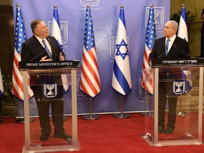 U.S. Secretary of State Pompeo and Israeli Prime Minister Netanyahu at a joint press appearance in Jerusalem